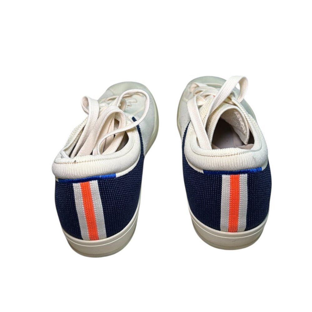 Rothy’s Cream Navy Blue Sneakers Women’s Size 9 Knit Lace-Up Flats - Picture 5 of 7